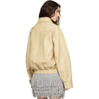 ABRA Yellow Leather Bomber Jacket