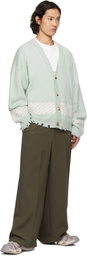 Feng Chen Wang Green Yu Zu Xie Ripped Jacquard Cardigan