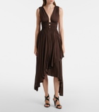 Alaïa Deesse asymmetric jersey midi dress