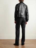 Enfants Riches Déprimés - Principe De L'Amour Embroidered Leather Jacket - Black