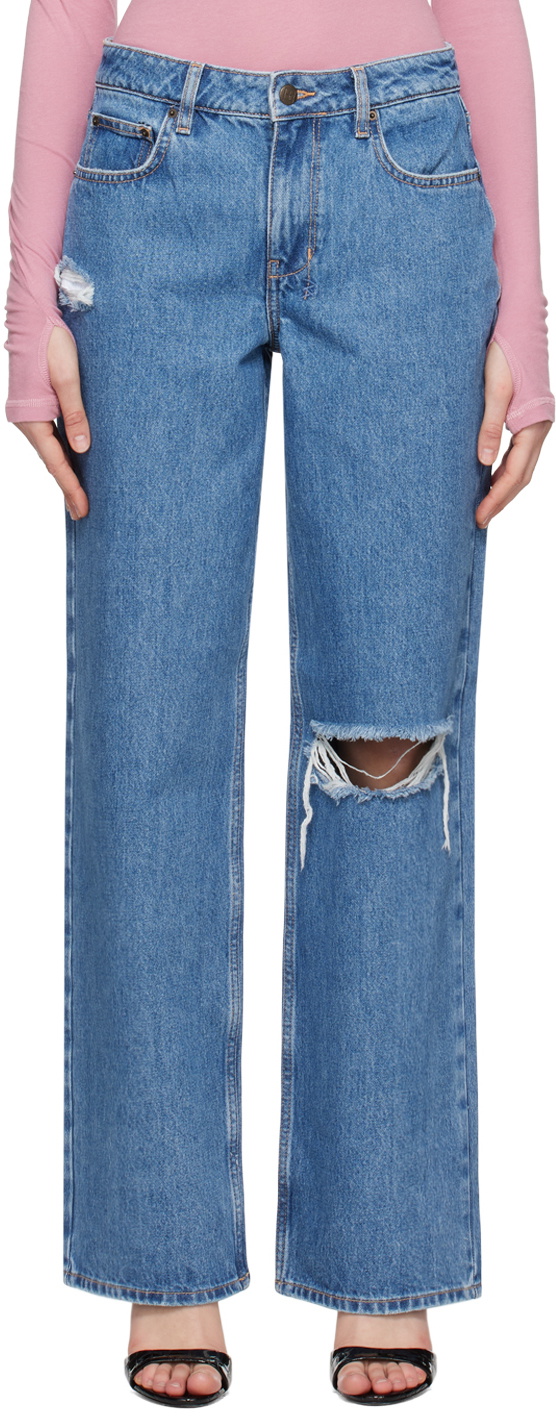 【関税込み】Ksubi ブルー Low Rider ジーンズ Low Rider Cuffed Aged Relaxed Straight Leg Jean - Mid Blue