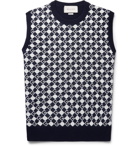 Gucci - Logo-Jacquard Wool Sweater Vest - Midnight blue