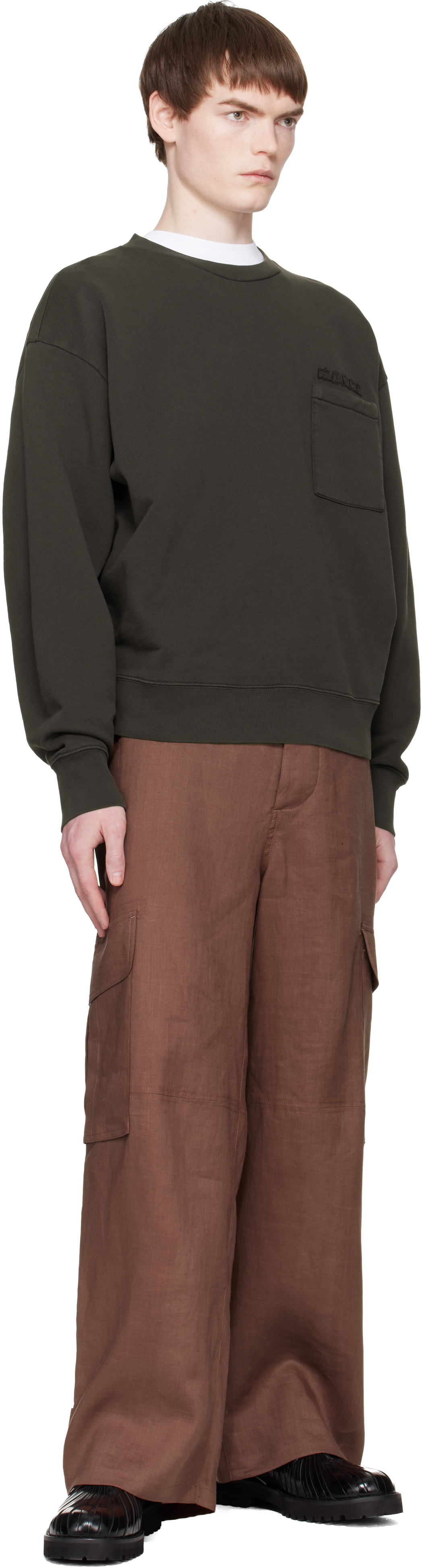 Marni Brown Cotton Marni Patches Sweatshirt
