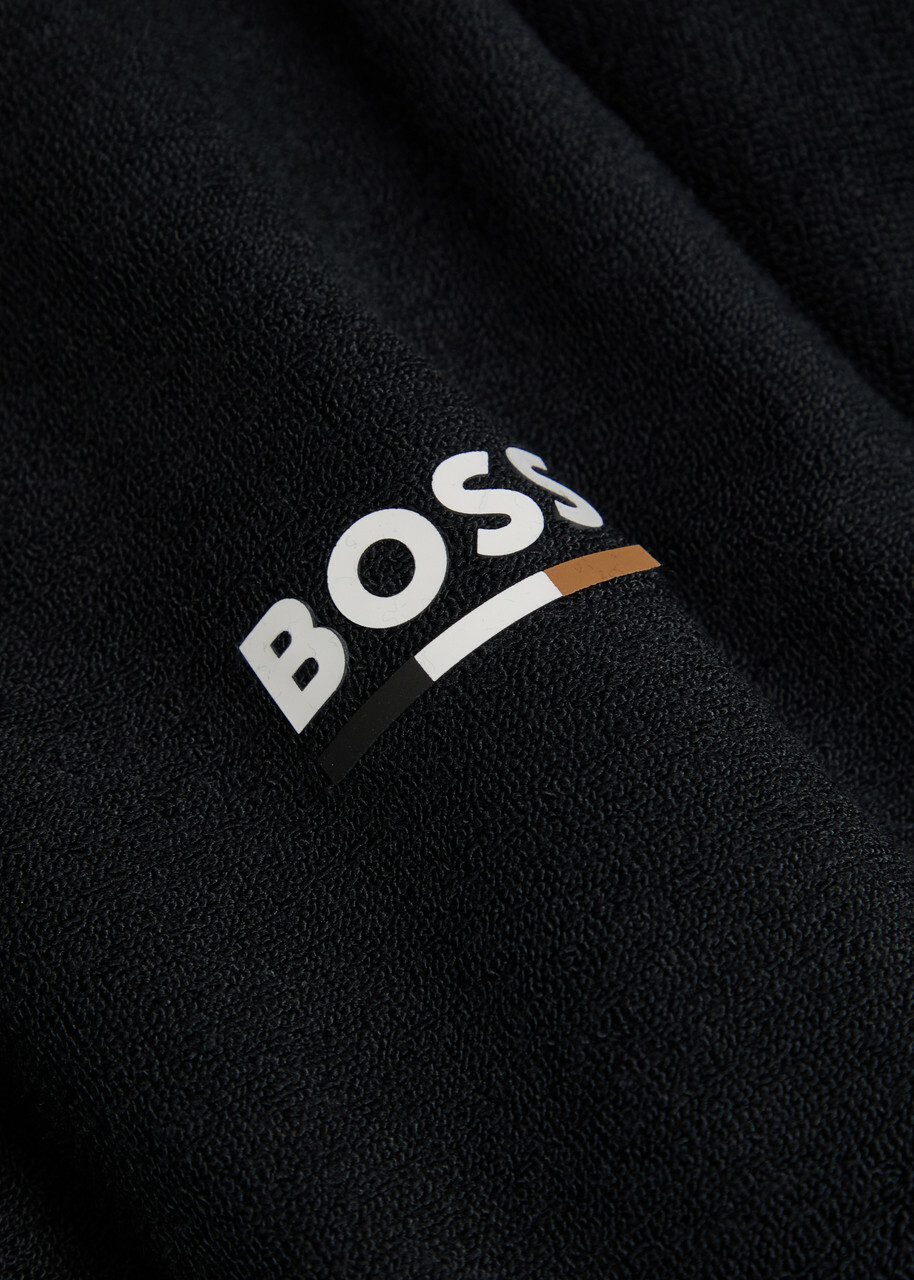 Boss Hooded Terry Robe Black