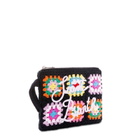 MC2 Saint Barth Parisienne Black Crochet Pouch Bag With Saint Barth Embroidery