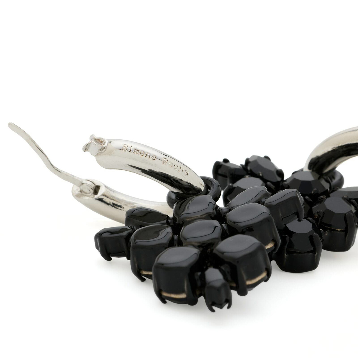 Simone Rocha Women's Frond Hoop Earrings in Jet 
