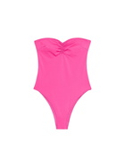 MC2 Saint Barth Women Fuscia Strapless One Piece Swimsuit Soleil