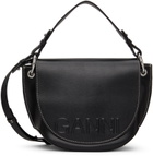 GANNI Black Banner Large Saddle Bag