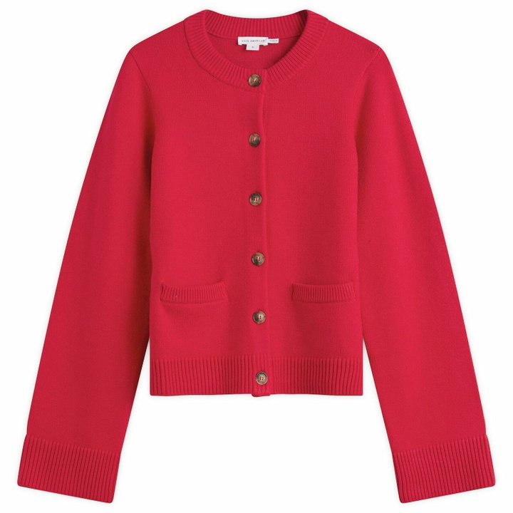 Photo: Good American Women's Button Front Knit Cardigan in Chili