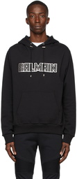 Balmain Black Silver Embossed Hoodie