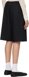 Cordera Black Embellished Bermuda Shorts
