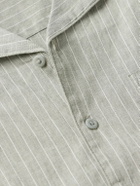 Onia - Vacation Camp-Collar Striped Linen-Blend Shirt - Green