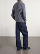 Burberry - Checked Wool Half-Zip Sweater - Gray