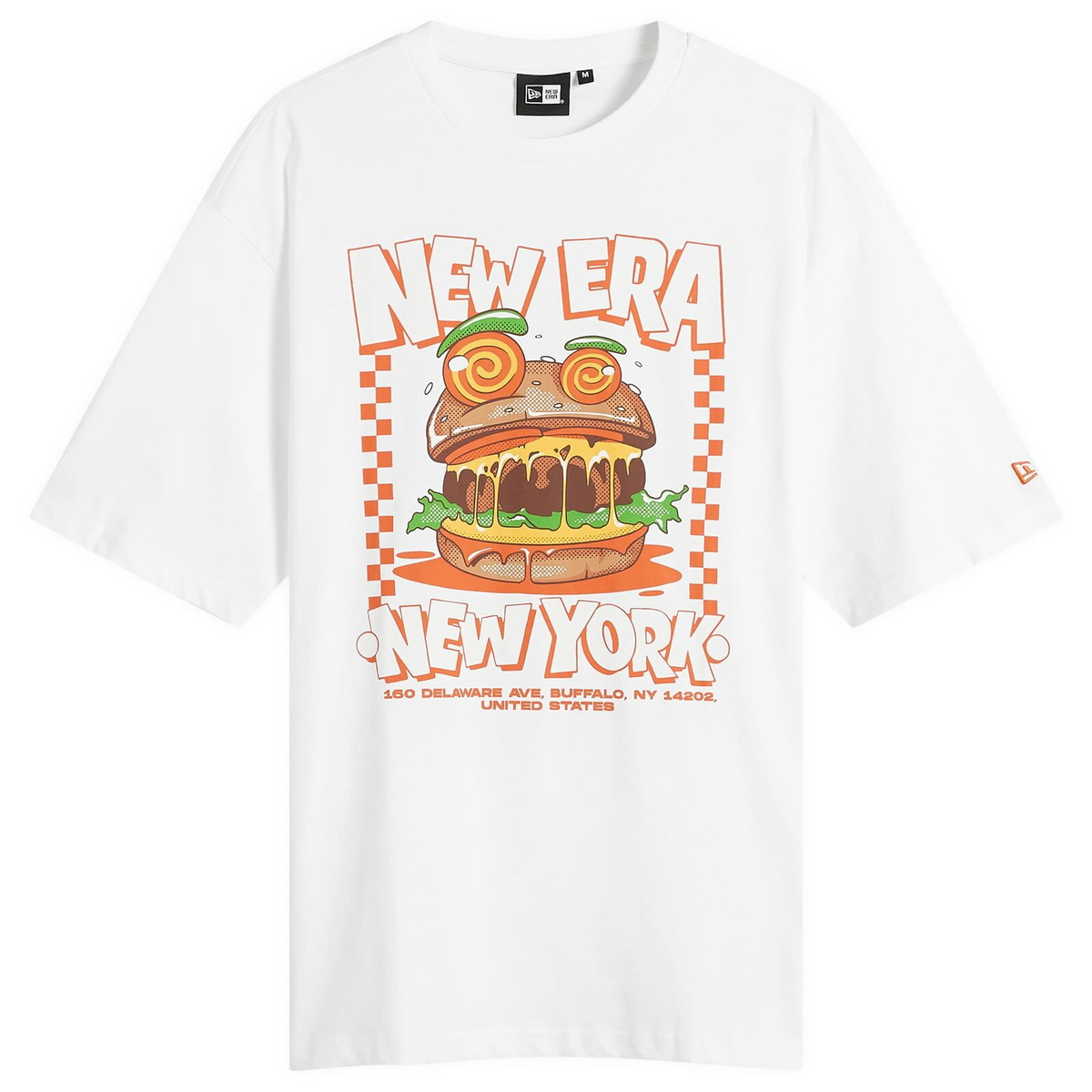 New Era Men's Burger Graphic T-Shirt in White