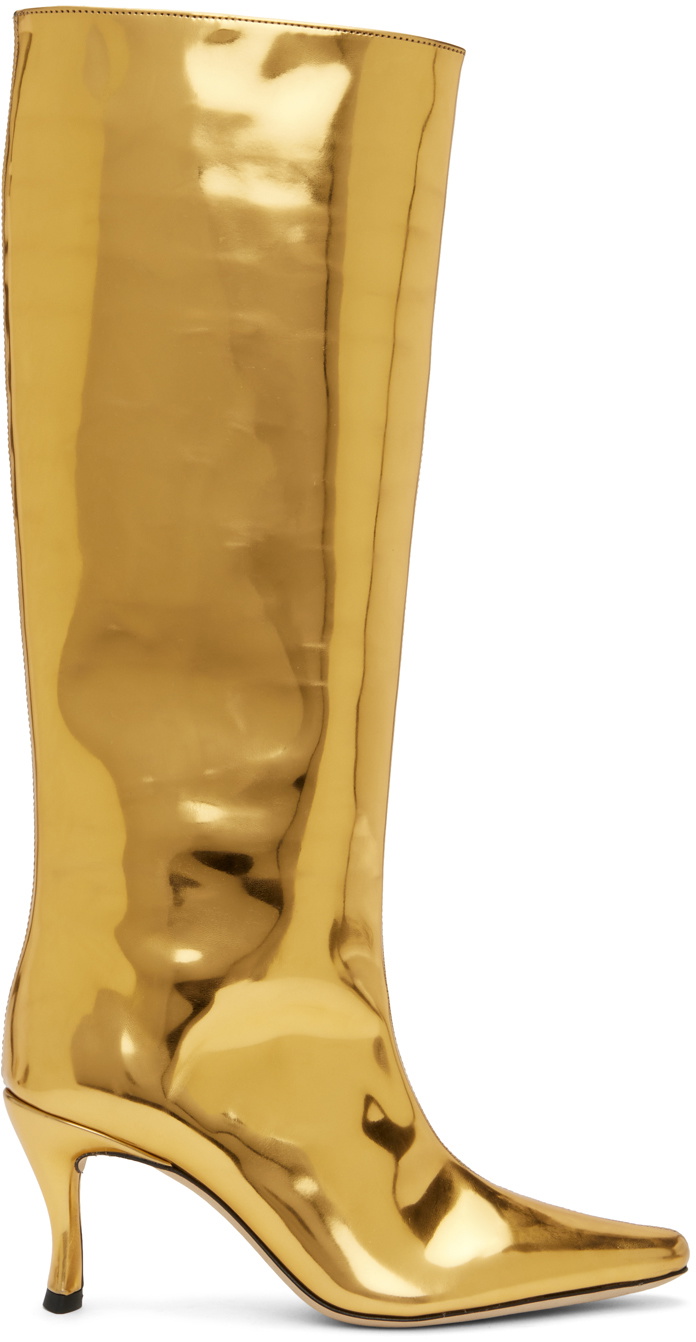 【関税込み】BY FAR ゴールド Stevie 42 ブーツ Stevie 42 Gold Lac Boots Bella同款不同色Stevie 42长靴590.00