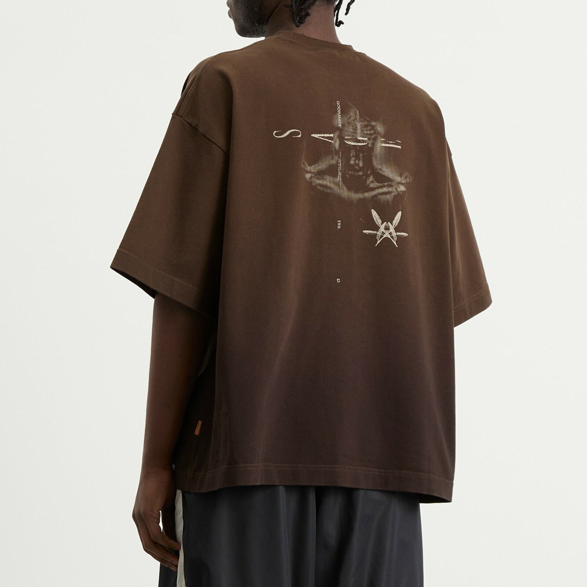 END. x GOOPiMADE Men's Sage T-Shirt in Washed Brown