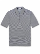 John Smedley - Kyson Striped Sea Island Cotton Polo Shirt - Blue