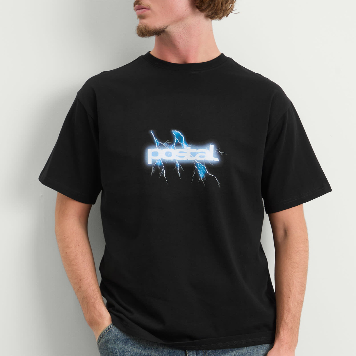 POSTAL Men's Lightning T-Shirt in Black