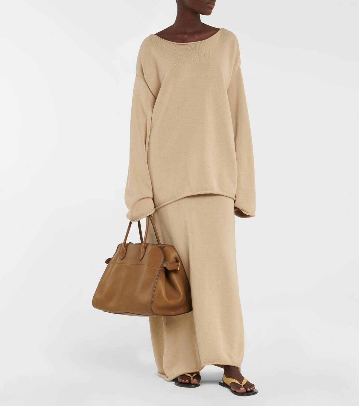 The Row, Soft Margaux 15 brown suede bag