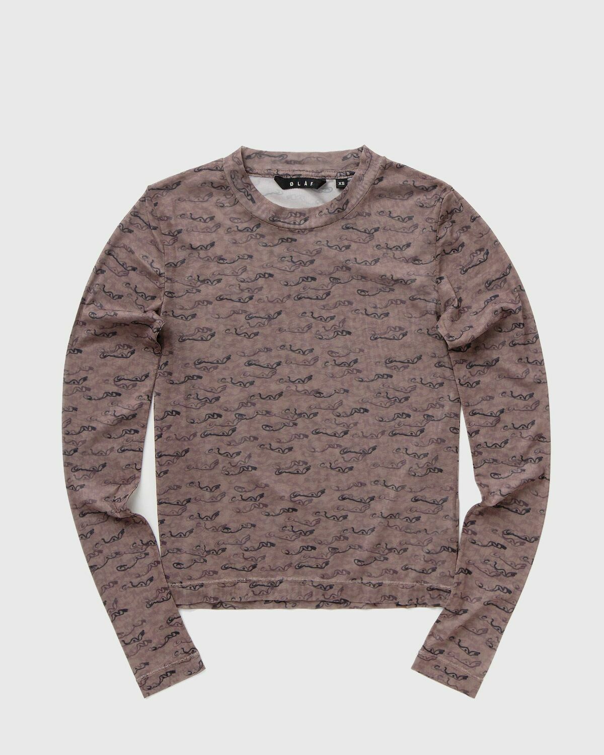 ølåf Wind Aop Top Ls Brown Longsleeves