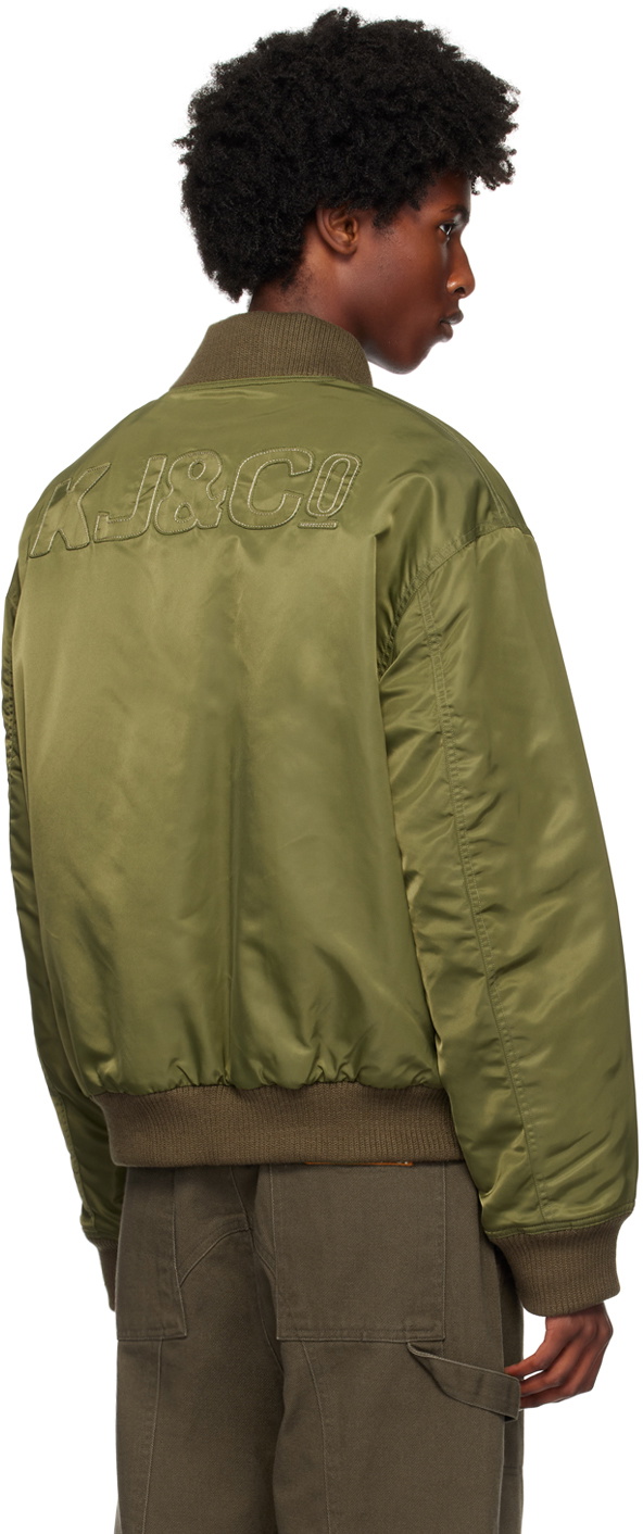 Kijun Khaki Embroidered Logo MA-1 Bomber Jacket
