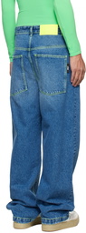 MSGM Blue Contrast Stitch Jeans