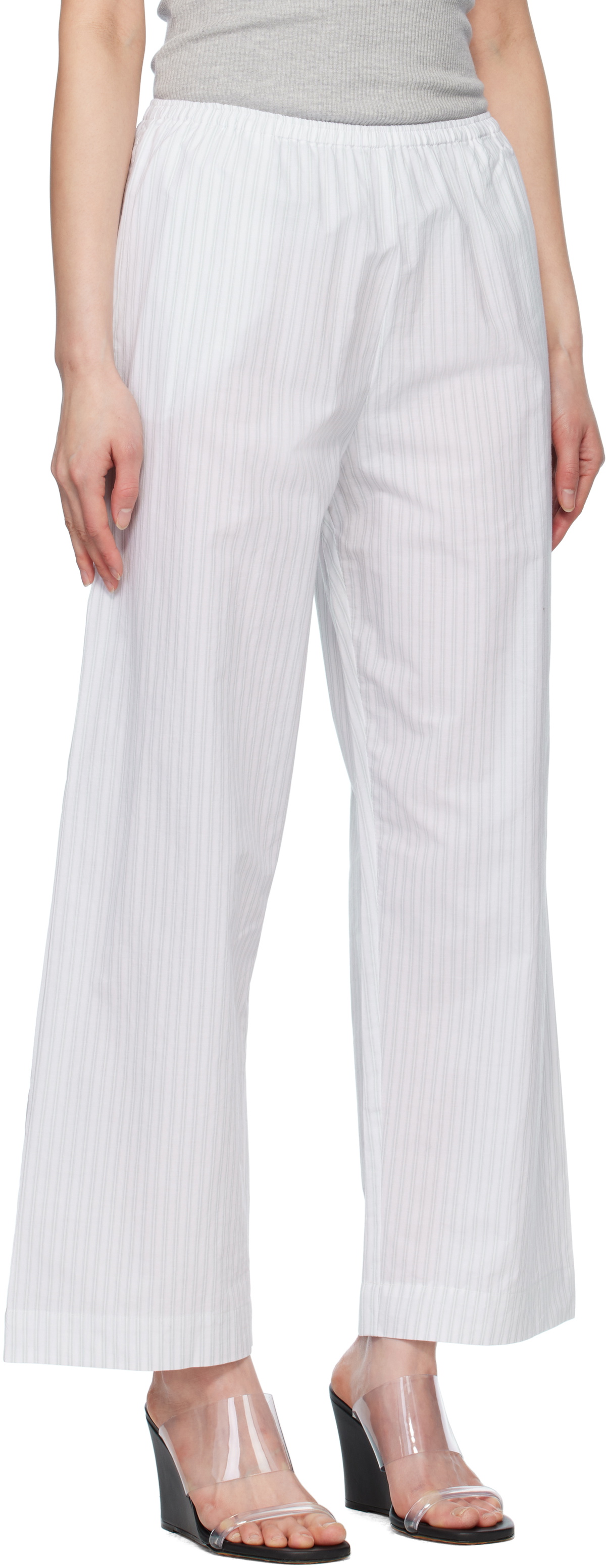 Deiji Studios White & Blue Ease Lounge Pants