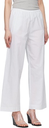 Deiji Studios White & Blue Ease Lounge Pants