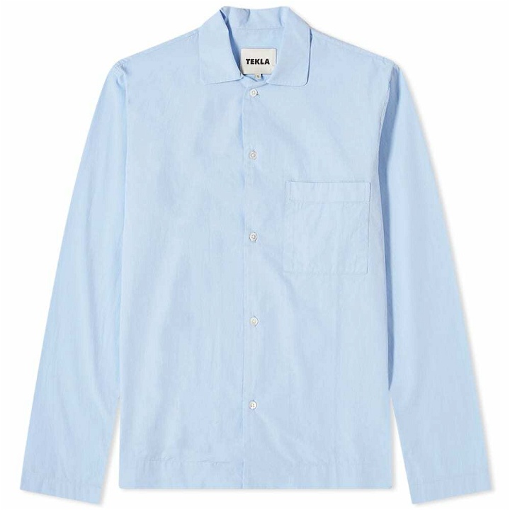 Photo: Tekla Fabrics Men's Sleep Shirt in Shirt Blue