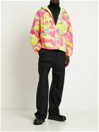 VERSACE - Orchid Print Tech Hooded Jacket