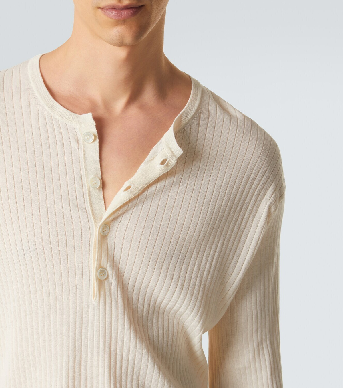 Our Legacy Fine ribbed-knit cotton Henley shirt Our Legacy