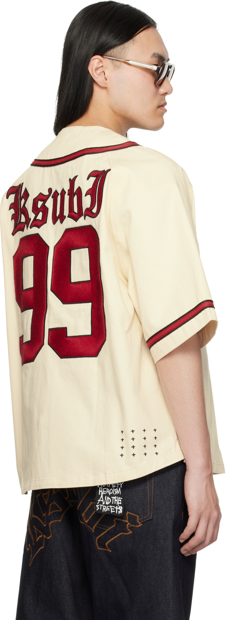 Ksubi Off-White Kball Baseball Jersey Shirt