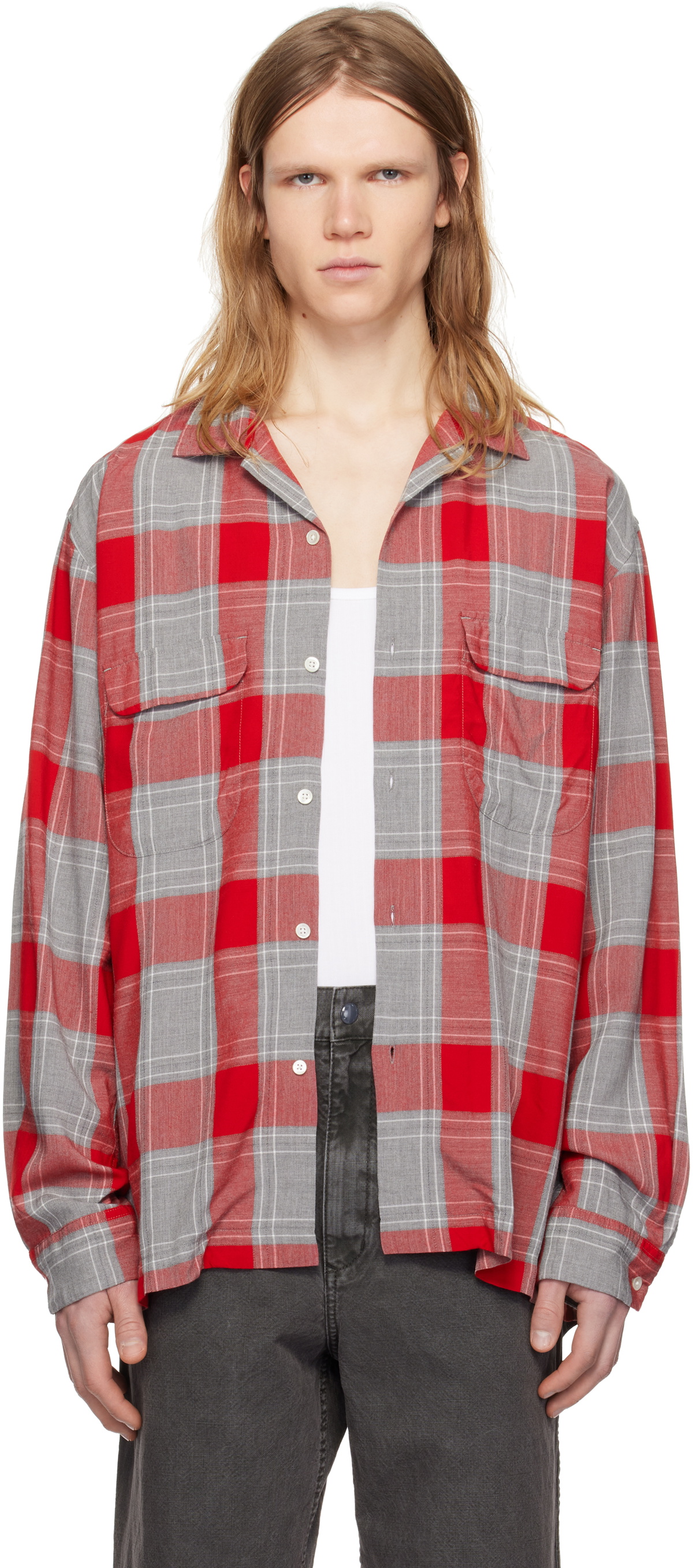 Pilgrim Surf + Supply Red & Gray Vincent Shirt