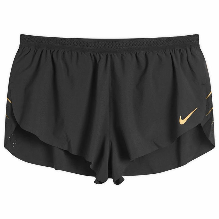 Photo: Nike Running Men's Aeroswift Jakob 2in Short in Black/Gold