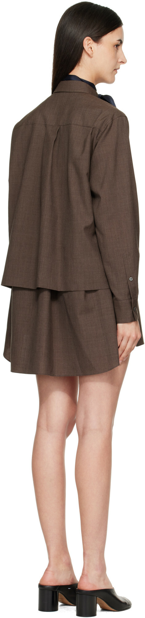 sacai Brown Suiting Minidress