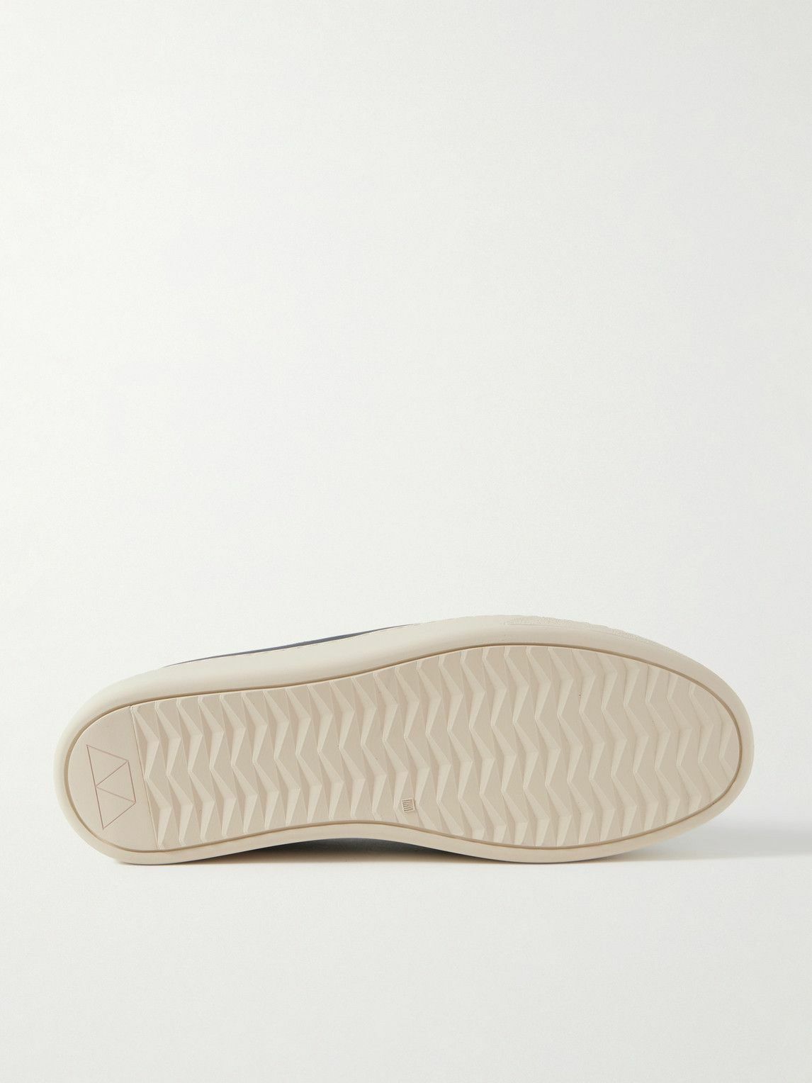 Mulo - Leather-Trimmed Suede Slip-On Sneakers - Blue