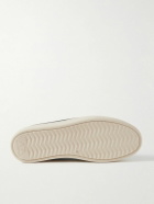 Mulo - Leather-Trimmed Suede Slip-On Sneakers - Blue