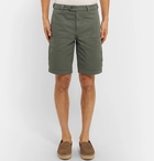 Brunello Cucinelli - Stretch-Cotton Twill Shorts - Men - Green