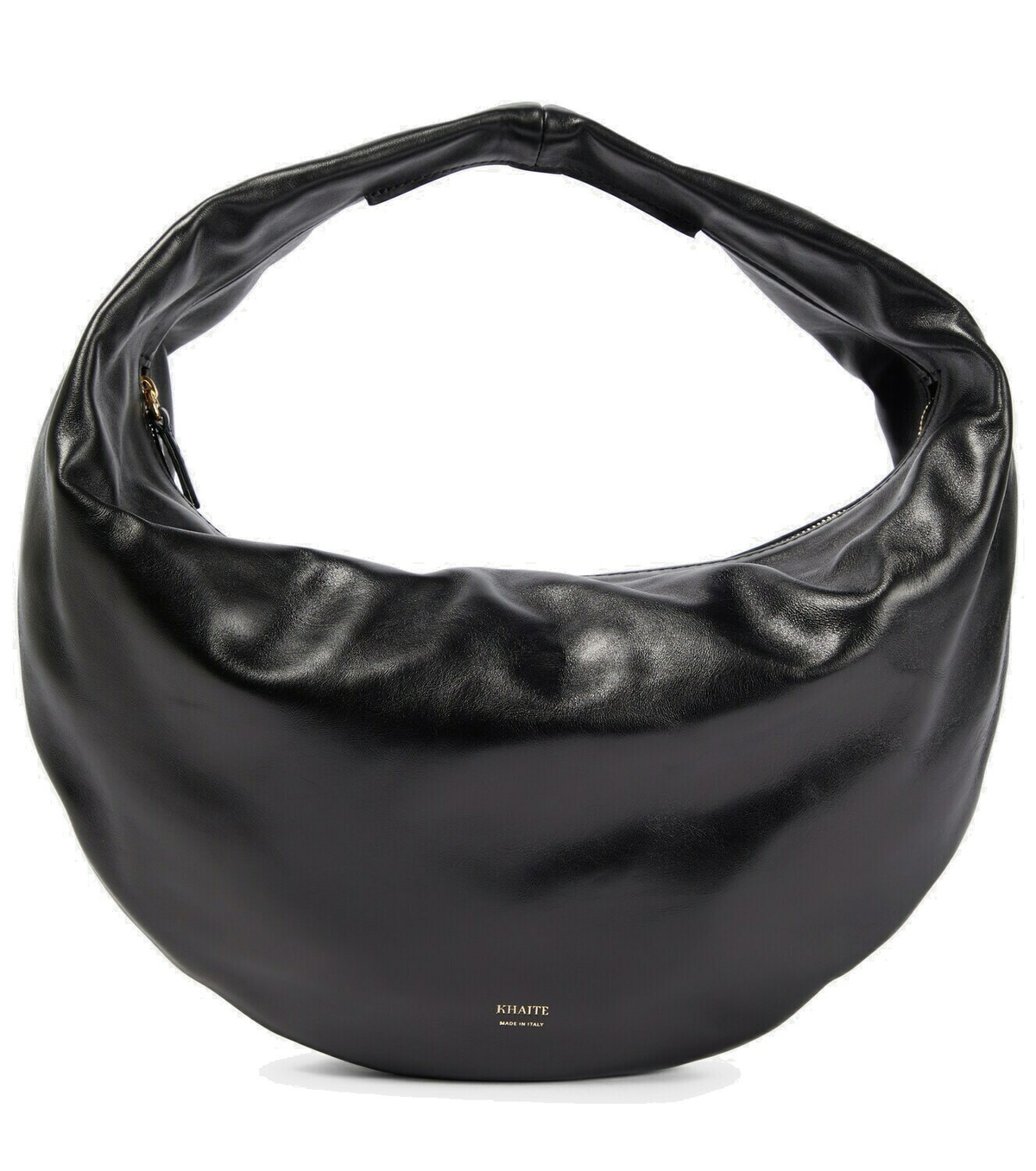 【送料&関税込】Khaite Olivia Hobo Medium Shoulder Bag Medium Olivia Hobo in Black Pebbled Leather with Grommets