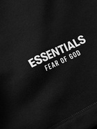 FEAR OF GOD ESSENTIALS - Straight-Leg Logo-Appliquéd Cotton-Blend Jersey Drawstring Shorts - Black