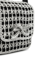 Self-portrait Micro Crystal-embellished Satin and Leather top Handle bag - Black - One Size