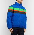 Polo Ralph Lauren - Slim-Fit Grosgrain-Trimmed Striped Shell Hooded Down Bomber Jacket - Blue