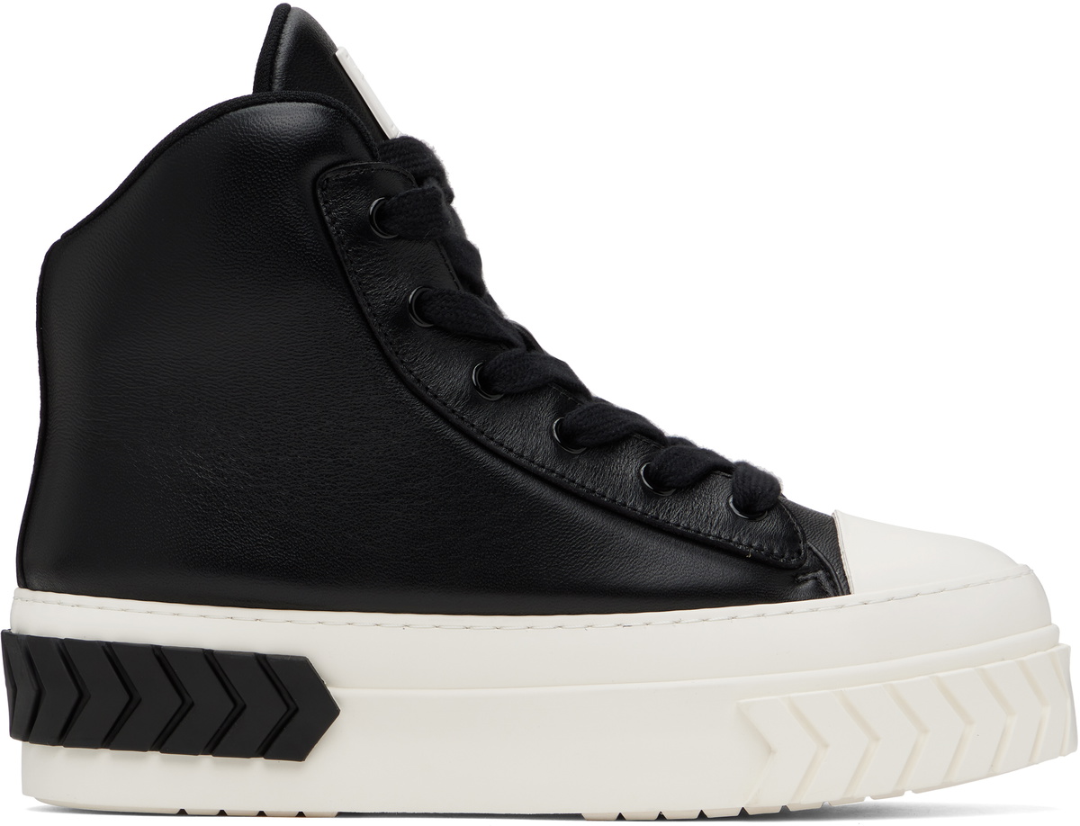 both Black Tyres Platform Hi-Top Padded Sneakers