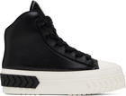 both Black Tyres Platform Hi-Top Padded Sneakers