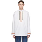 Valentino White and Multicolor Embroidered Shirt