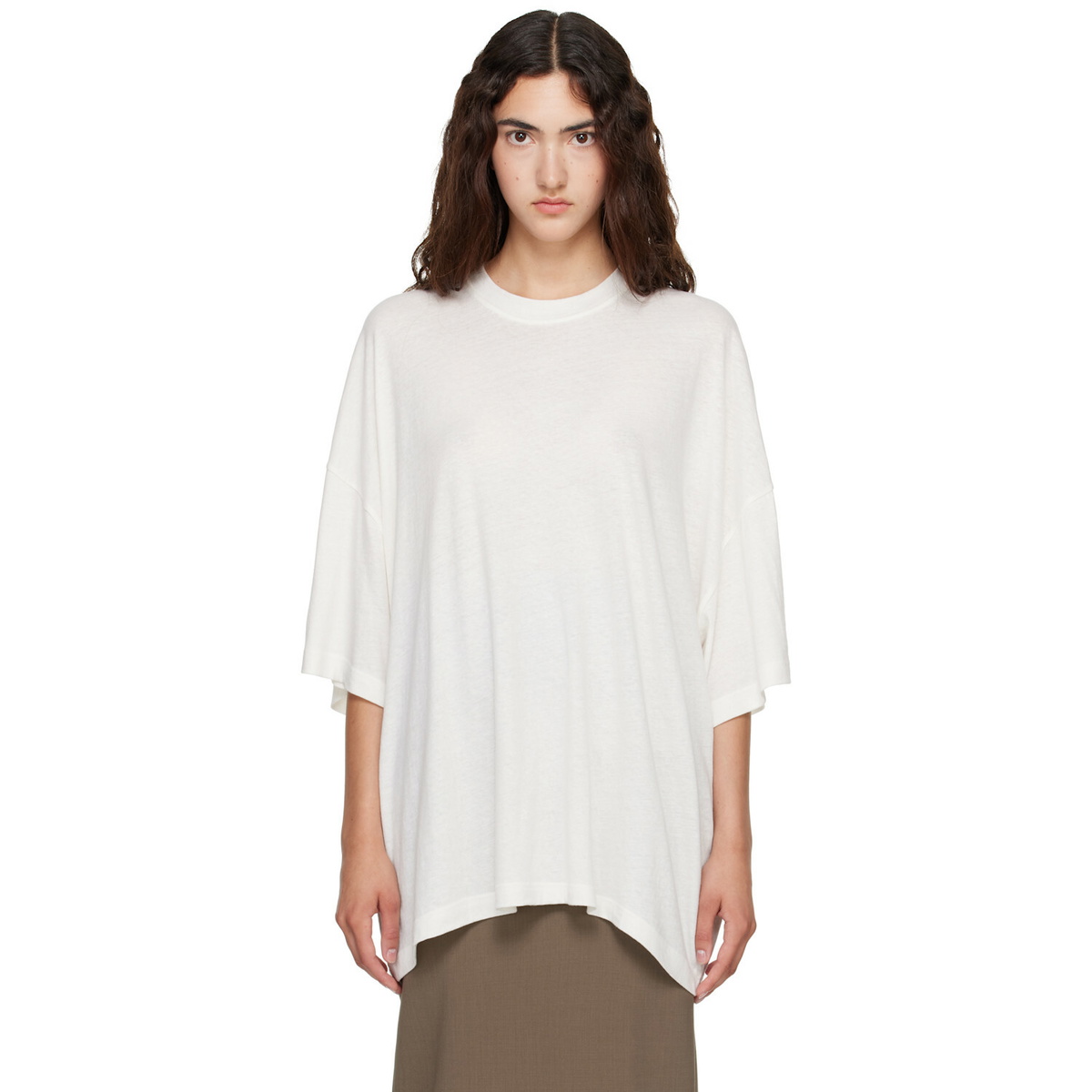 R2W Off-White Kent Cotton Cash Half Sleeve T-shirt
