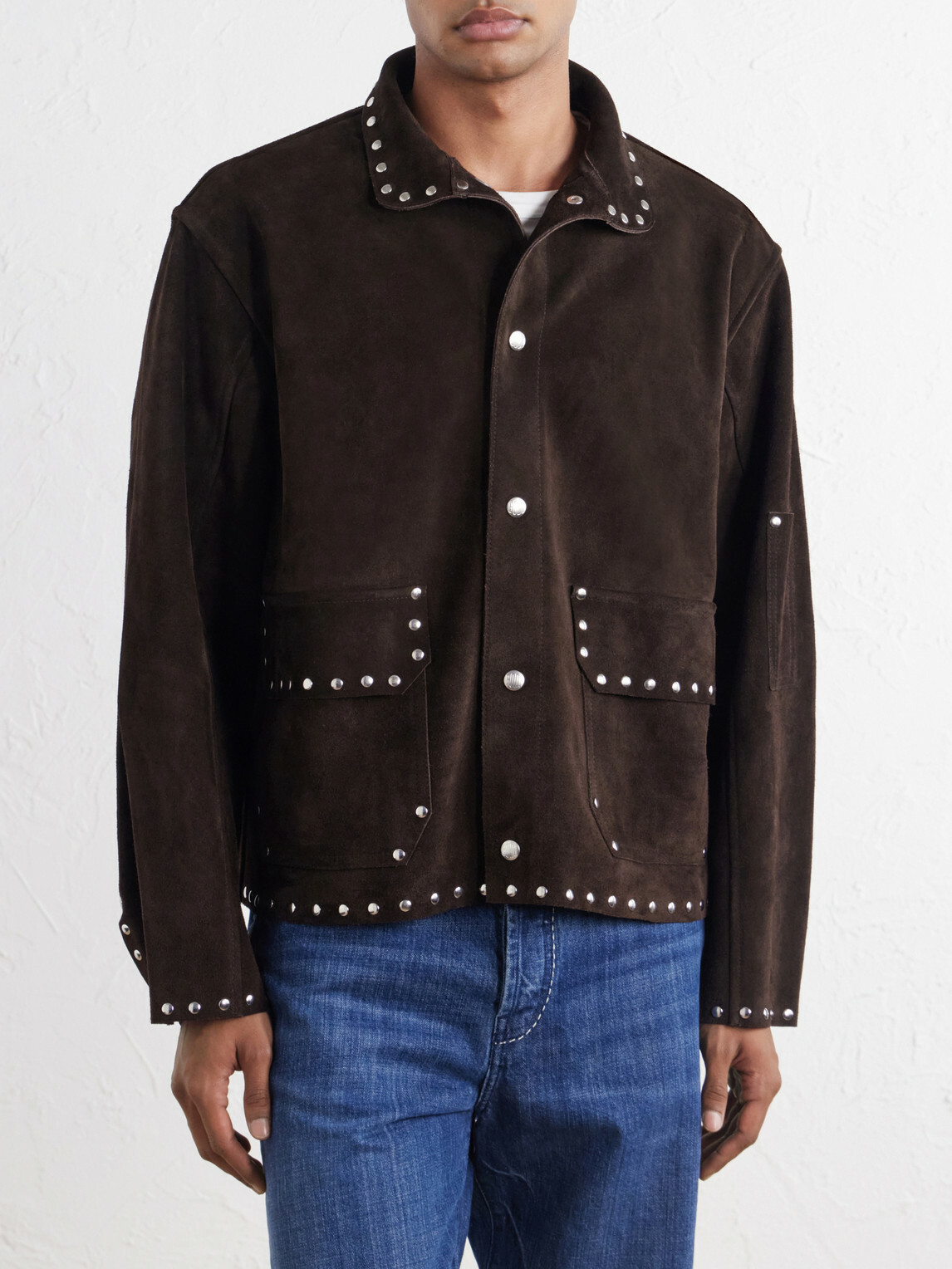 BODE - Studded Suede Jacket - Brown