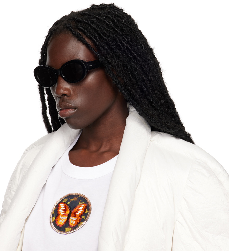 Dries Van Noten Black Linda Farrow Edition Cat-Eye Sunglasses