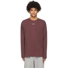 Ambush SSENSE Exclusive Burgundy XL Logo Long Sleeve T-Shirt