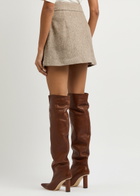 Odd Muse The Ultimate Muse Striped Brushed-knit Mini Skirt Brown